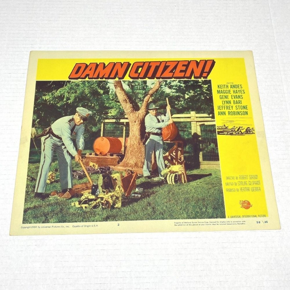 Damn Citizen 1958 Lobby Cards Movie Posters Keith Andes Maggie Hayes Crime Noir